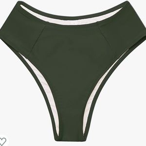 Green high waisted bikini bottoms